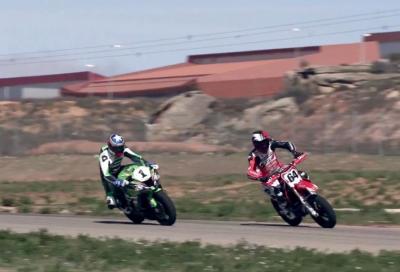Superbike vs motard: il video della sfida