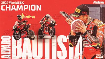 Alvaro Bautista è Campione del Mondo Superbike 2022!