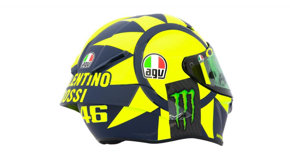 Valentino Rossi in Qatar con un nuovo casco AGV Pista GP R livrea Soleluna  anni '70 - Motociclismo